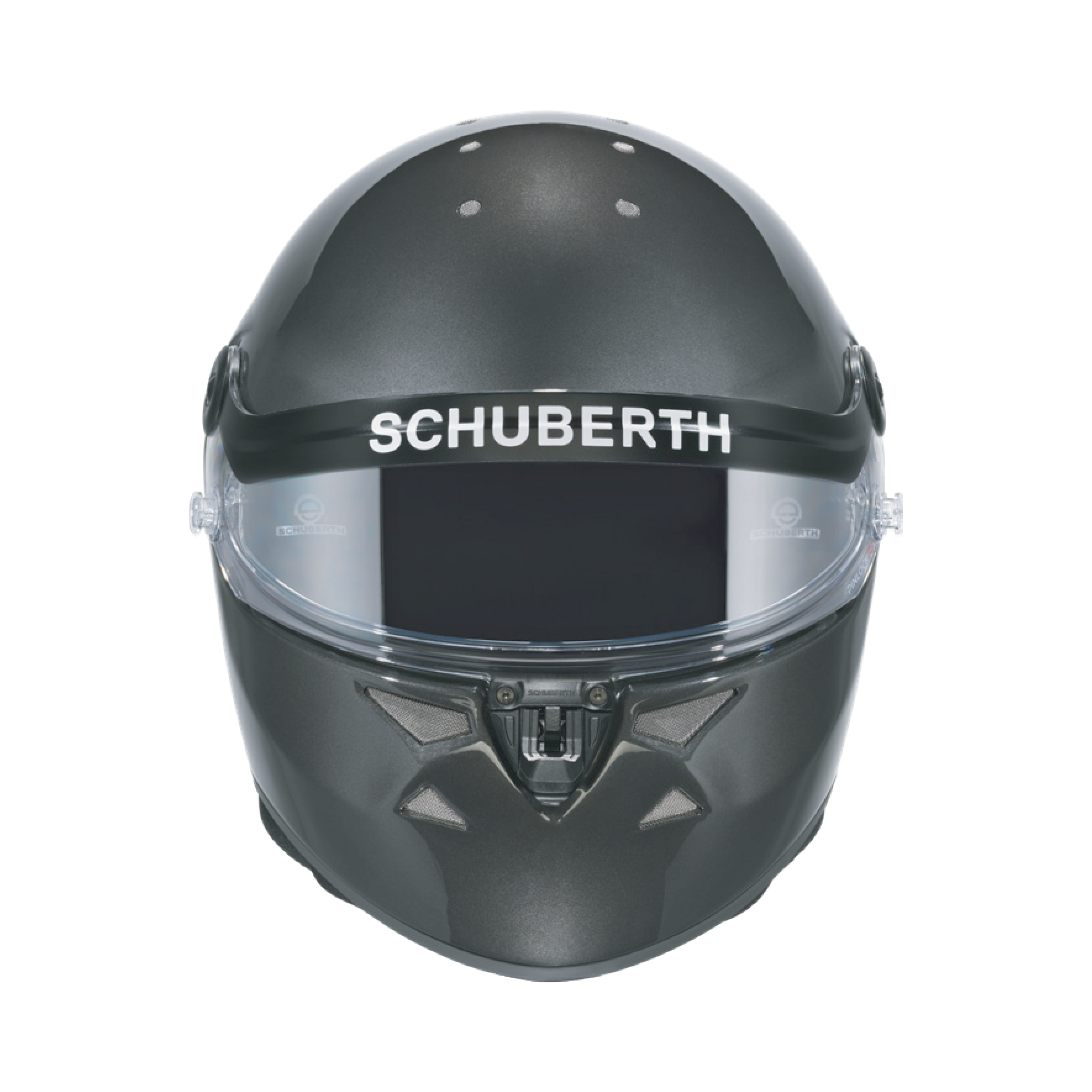 front view of Schuberth SP1 Hybrid SA2025 helmet in dark gray